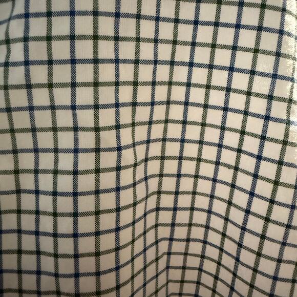 J.Crew Ludlow Two Ply Easy Care Cotton Dress Shirt, Blue Green Check, Size XL - Picture 5 of 7